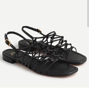 NWT J.Crew Abbie Knotted Flats Leather Black size 7